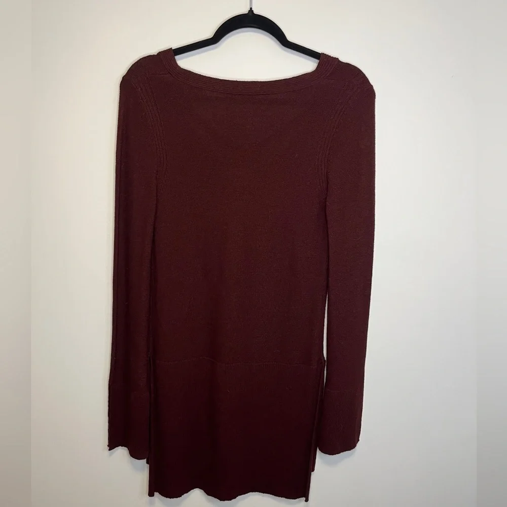 Free People Burgundy Criss Cross Sweater Tunic Sz S